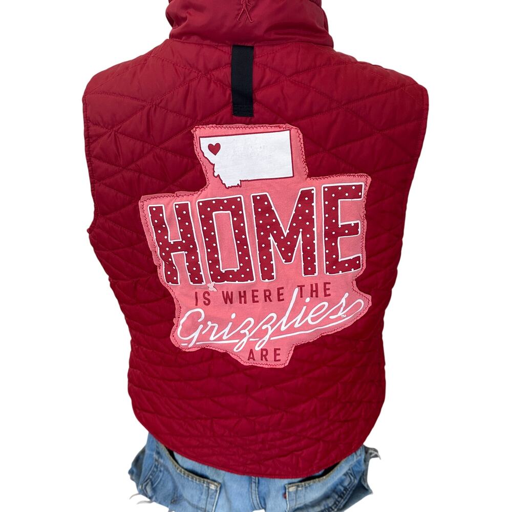 University of Montana Grizzlies Puffer Vest SMALL Football Tailgate UM Unique